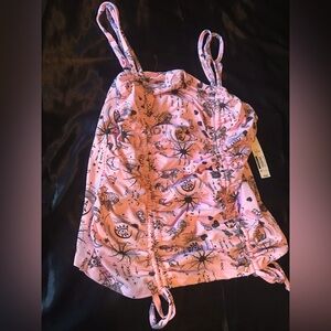 NWT pink and black tank top